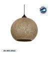 GLOBOSTAR® SOLEI 205-0002 Boho Κρεμαστό Φωτιστικό Οροφής με Ντουί 1 x E27 AC 220-240V IP20 - Μπεζ - M30 x Π30 x Υ26cm